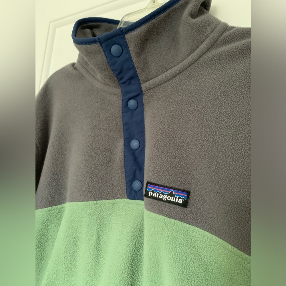 Patagonia Men’s 1/4 Quarter Snap Fleece, Gray/Green